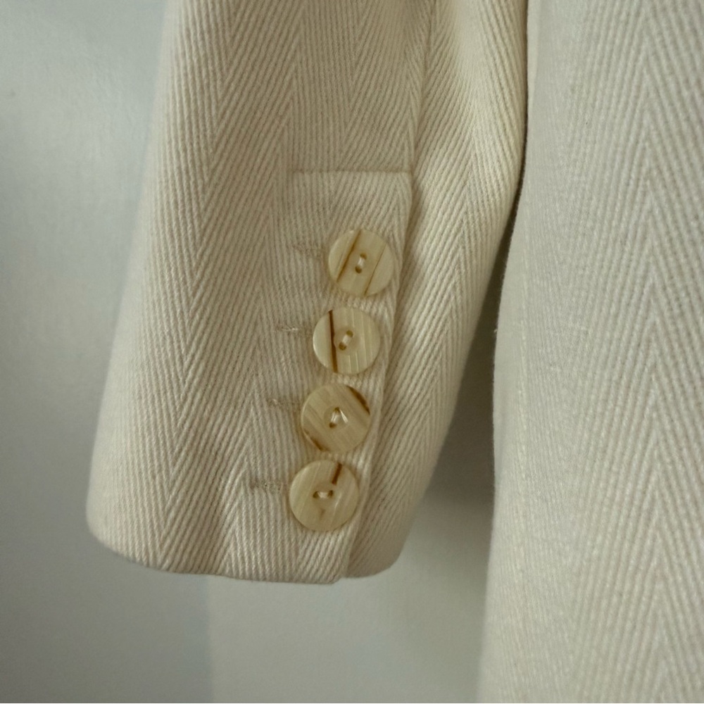 Y2K Classic Old Navy Fully Lined Cream Peacoat Italian Wool Blend - Picture 9 of 15